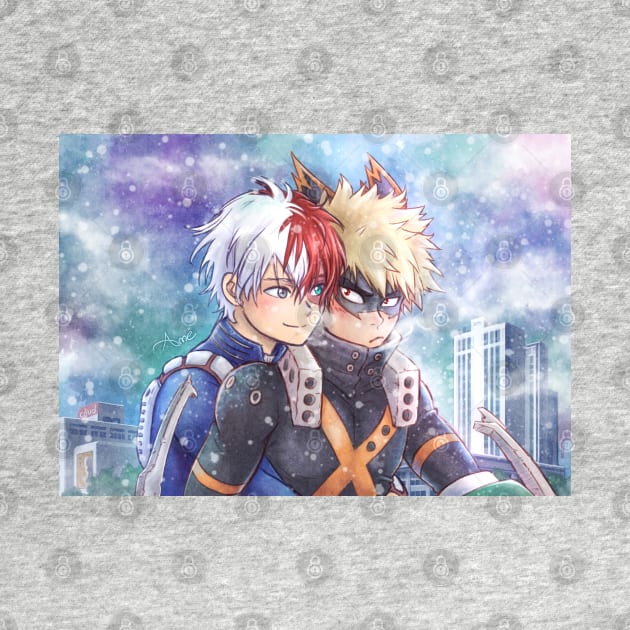 Todoroki x Bakugou Winter by AmeNocturna